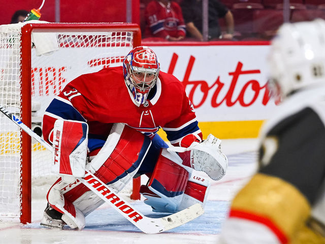 MONTREAL, QC - JUNE 18: Montreal Canadiens goalie Carey Price (31) tracks the play during the NHL Stanley Cup Playoffs Semifinals game 3 between the Las Vegas Golden Knights versus the Montreal Canadiens on June 18, 2021, at Bell Centre in Montreal, QC