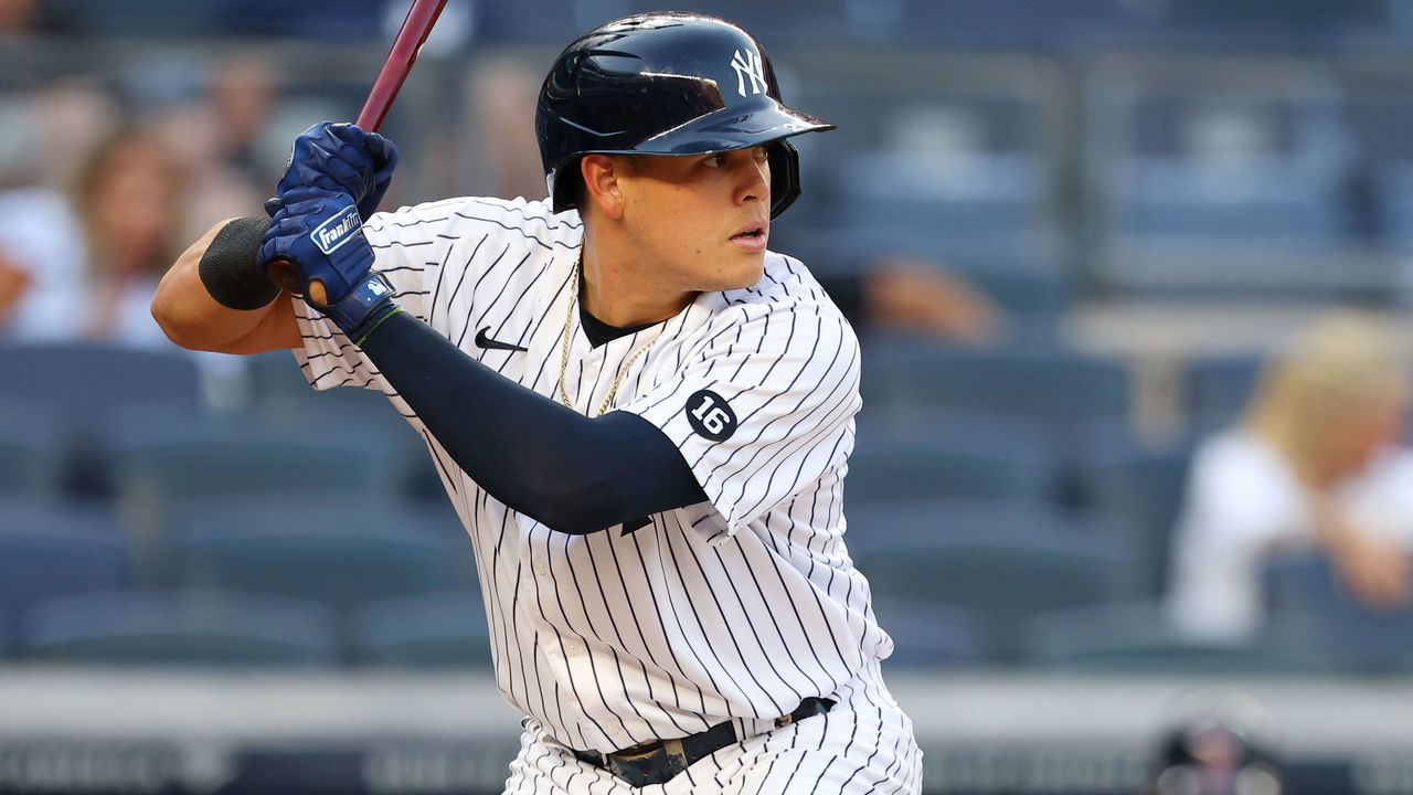 NEW YORK, NY - JUNE 05: Gio Urshela #29 of the New York Yankees in action against the Boston Red Sox during a game at Yankee Stadium on June 5, 2021 in New York City.