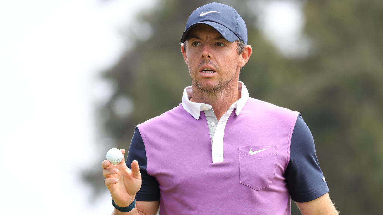 SAN DIEGO, CALIFORNIA - JUNE 19: Rory McIlroy of Northern Ireland reacts after putting on the 15th hole during the third round of the 2021 U.S. Open at Torrey Pines Golf Course (South Course) on June 19, 2021 in San Diego, California.