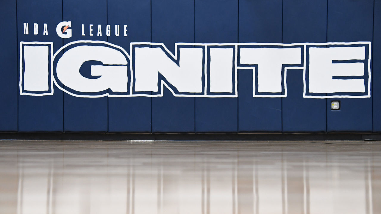 WALNUT CREEK, CA - NOVEMBER 18: A general view of the Team Ignite court and signage at Ultimate Fieldhouse during an NBA G League Practice and Scrimmage on November 18, 2020 in Walnut Creek, California. NOTE TO USER: User expressly acknowledges and agrees that, by downloading and or using this photograph, user is consenting to the terms and conditions of Getty Images License Agreement. Mandatory Copyright Notice: Copyright 2020 NBAE