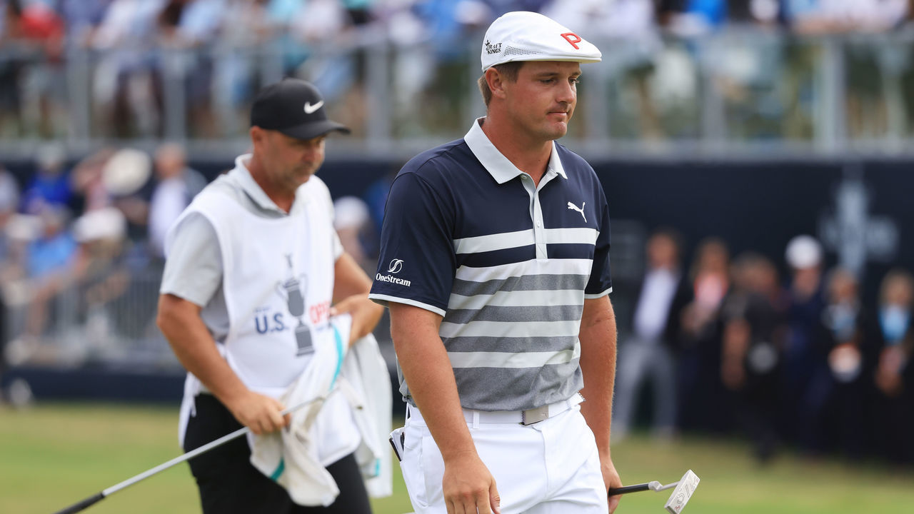 SAN DIEGO, CALIFORNIA - JUNE 20: Bryson DeChambeau of the United States walks off after putting on the 18th green during the final round of the 2021 U.S. Open at Torrey Pines Golf Course (South Course) on June 20, 2021 in San Diego, California.