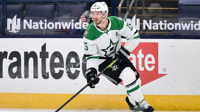COLUMBUS, OH - FEBRUARY 2: Blake Comeau #15 of the Dallas Stars skates against the Columbus Blue Jackets on February 2, 2021 at Nationwide Arena in Columbus, Ohio.