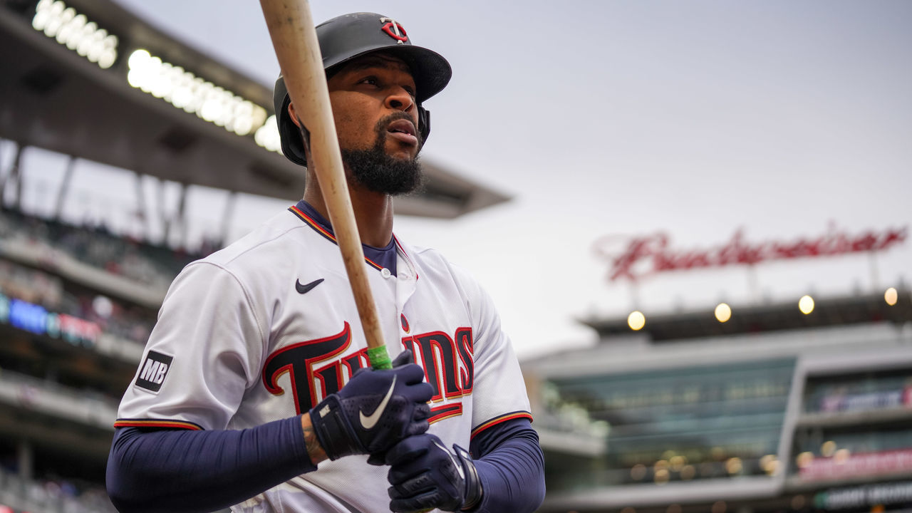MINNEAPOLIS, MN - APRIL 08: Byron Buxton #25 of the Minnesota Twins looks on against the Seattle Mariners on April 8, 2021 at Target Field in Minneapolis, Minnesota.