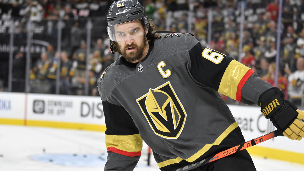 LAS VEGAS, NEVADA - JUNE 16: Mark Stone #61 of the Vegas Golden Knights warms up prior to Game Two of the Stanley Cup Semifinals against the Montreal Canadiens at T-Mobile Arena on June 16, 2021 in Las Vegas, Nevada.
