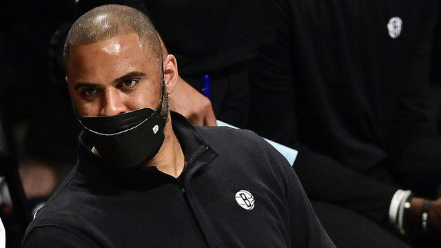 NEW YORK, NEW YORK - JUNE 01: Assistant Coach Ime Udoka of the Brooklyn Nets looks on against the Boston Celtics in Game Five of the First Round of the 2021 NBA Playoffs at Barclays Center on June 01, 2021 in the Brooklyn borough of New York City.
