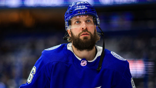 TAMPA, FLORIDA - JUNE 21: Nikita Kucherov #86 of the Tampa Bay Lightning warms up prior to Game Five of the Stanley Cup Semifinals during the 2021 Stanley Cup Playoffs against the New York Islanders at Amalie Arena on June 21, 2021 in Tampa, Florida.