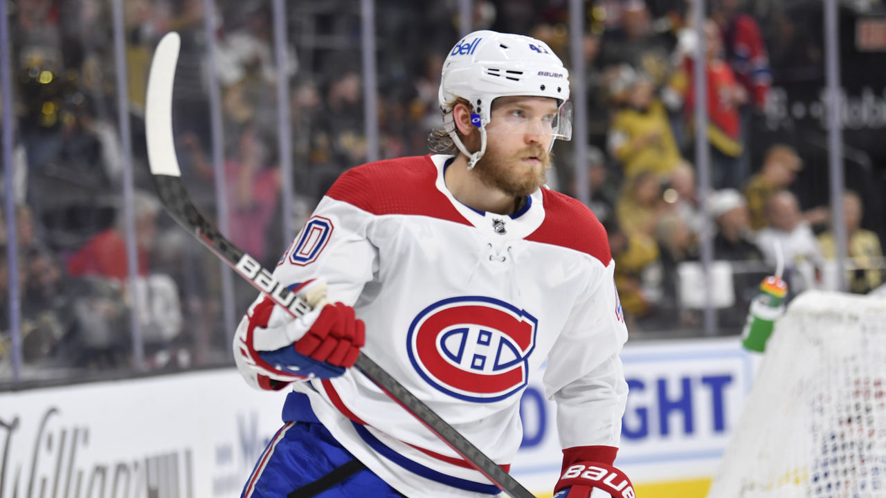 LAS VEGAS, NEVADA - JUNE 22: Joel Armia #40 of the Montreal Canadiens takes the ice to start the third period against the Vegas Golden Knights in Game Five of the Stanley Cup Semifinals at T-Mobile Arena on June 22, 2021 in Las Vegas, Nevada.