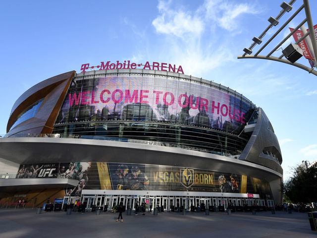 LAS VEGAS, NEVADA - OCTOBER 08: An exterior view shows T-Mobile Arena before a game between the Boston Bruins and the Vegas Golden Knights at T-Mobile Arena on October 8, 2019 in Las Vegas, Nevada.