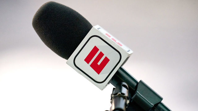CHICAGO, IL - JANUARY 03: A detailed view of the ESPN logo is seen on a microphone in action during a game between the Chicago Bears and the Green Bay Packers on January 03, 2021 at Soldier Field in Chicago, IL.