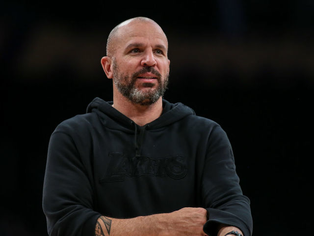 LOS ANGELES, CA - JANUARY 05: Los Angeles Lakers coach Jason Kidd during an NBA game between the Detroit Pistons and the Los Angeles Lakers on January 05, 2020, at Stapes Center in Los Angeles, CA.