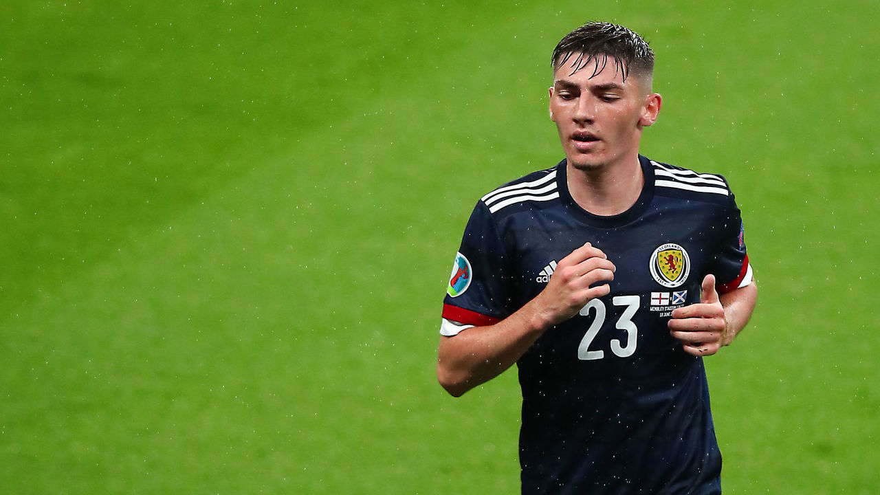 LONDON, ENGLAND - JUNE 18: Billy Gilmour of Scotland during the UEFA Euro 2020 Championship Group D match between England and Scotland at Wembley Stadium on June 18, 2021 in London, United Kingdom.