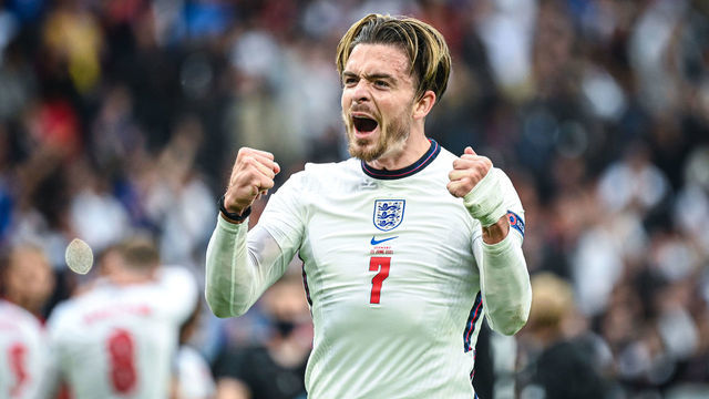 LONDON, ENGLAND - JUNE 29: Jack Grealish of England celebrates his team's win after the UEFA Euro 2020 Championship Round of 16 match between England and Germany at Wembley Stadium on June 29, 2021 in London, England.
