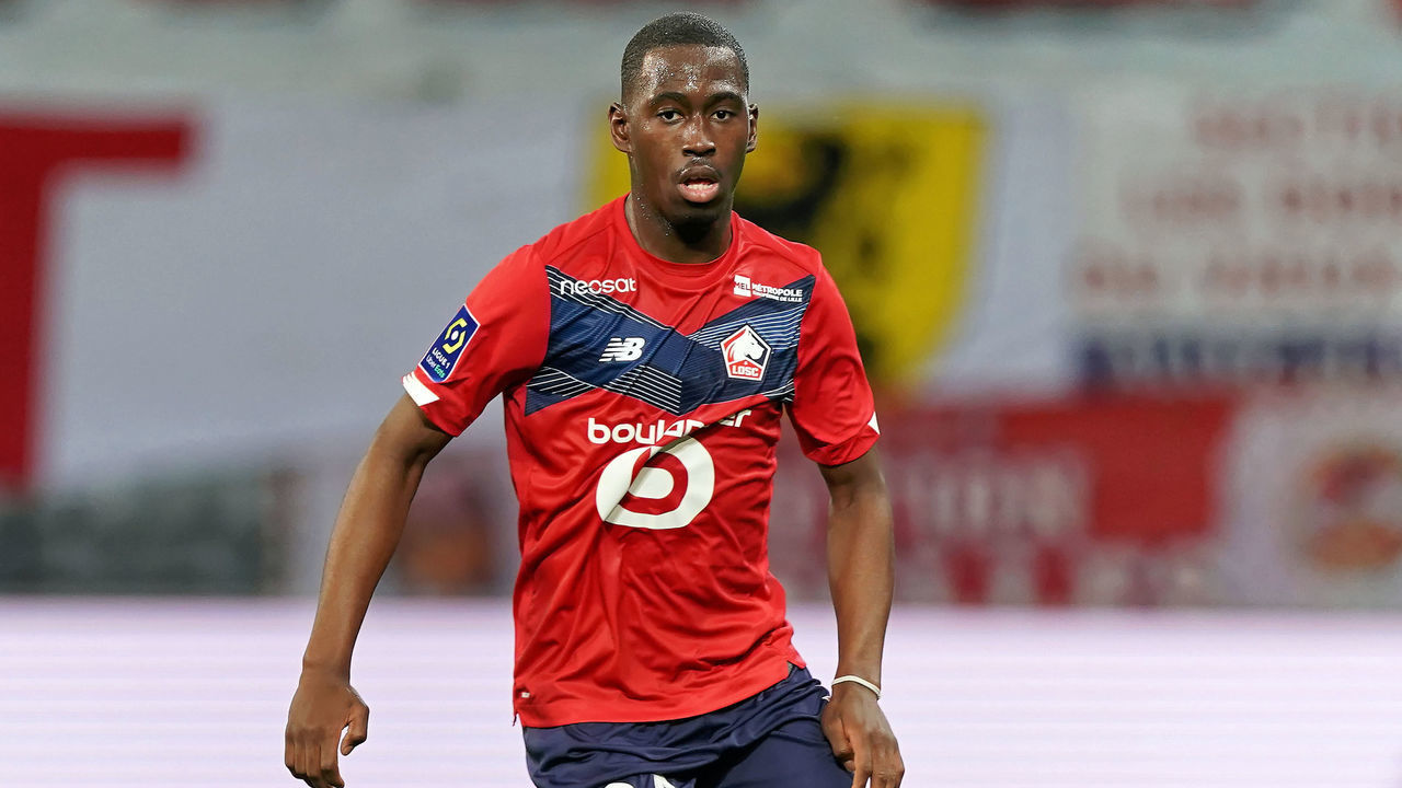 LILLE, FRANCE - MAY 16: Boubakary Soumare of Lille OSC during the Ligue 1 match between Lille OSC and AS Saint-Etienne at Stade Pierre Mauroy on May 16, 2021 in Lille, France.