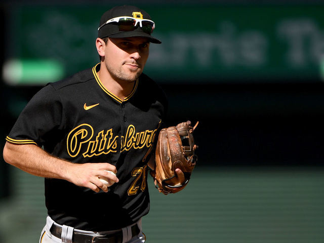 Pittsburgh Pirates' Adam Frazier walks off the field after a