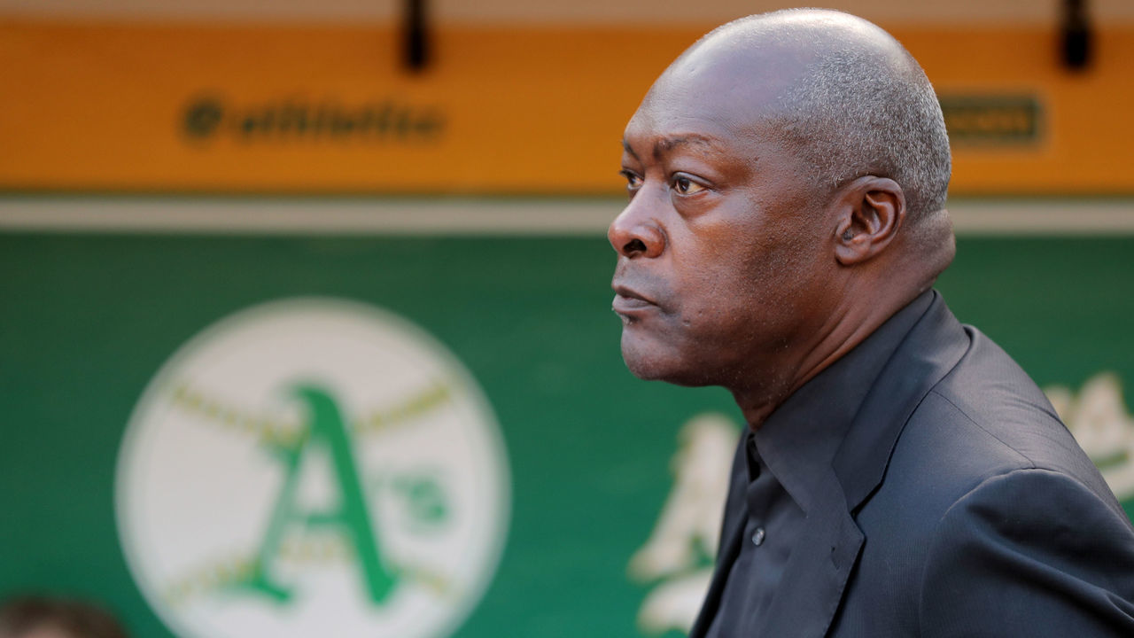 OAKLAND, CA - SEPTEMBER 05: Former Oakland Athletics' Dave Stewart stands in the dugout as he waits for the start of the inaugural class of the Athletics Hall of Fame ceremony before the MLB game against the New York Yankees at the Oakland-Alameda County Coliseum in Oakland, Calif., on Wednesday, Sept. 5, 2018. (Ray Chavez/Digital First Media/Bay Area News Group via Getty Images)