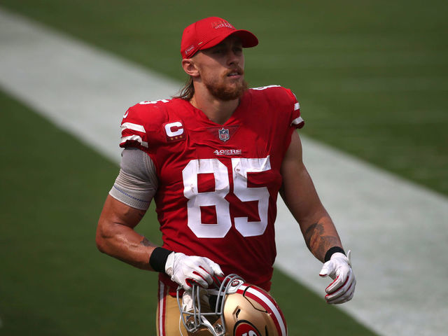 Football: Closeup of San Francisco 49ers George Kittle (85) walking off field with injury during game vs Arizona Cardinals at Levi's Stadium. Santa Clara, CA 9/13/2020 CREDIT: Brad Mangin