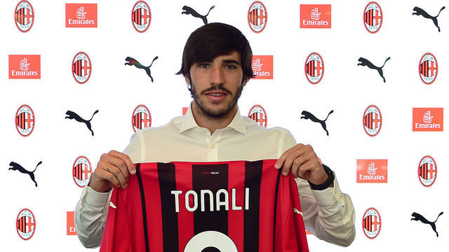 MILAN, ITALY - JULY 07: Sandro Tonali at Casa Milan on July 07, 2021 in Milan, Italy.