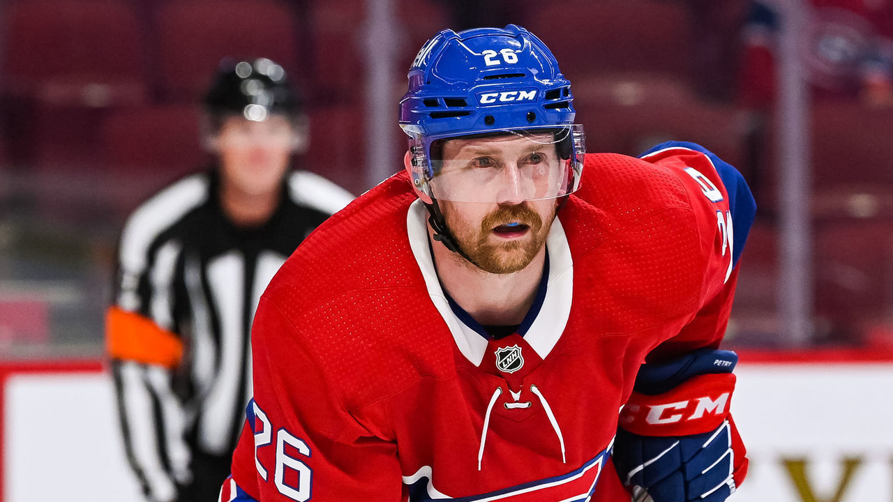 MONTREAL, QC - JUNE 20: Montreal Canadiens defenceman Jeff Petry (26) waits for a face-off during the NHL Stanley Cup Playoffs Semifinals game 4 between the Las Vegas Golden Knights versus the Montreal Canadiens on June 20, 2021, at Bell Centre in Montreal, QC