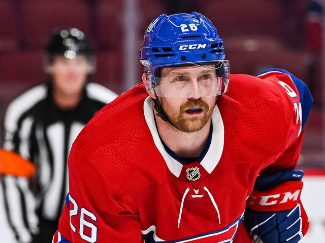 MONTREAL, QC - JUNE 20: Montreal Canadiens defenceman Jeff Petry (26) waits for a face-off during the NHL Stanley Cup Playoffs Semifinals game 4 between the Las Vegas Golden Knights versus the Montreal Canadiens on June 20, 2021, at Bell Centre in Montreal, QC