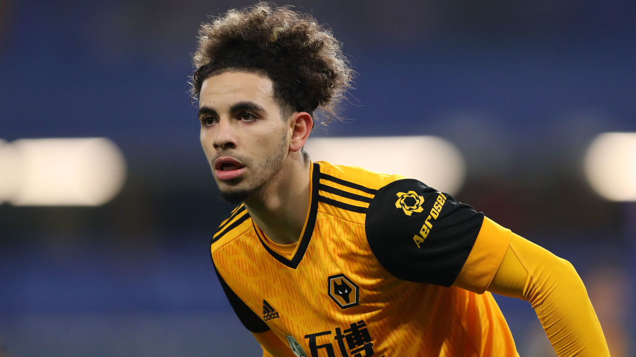 LONDON, ENGLAND - JANUARY 27: Rayan Ait-Nouri of Wolverhampton Wanderers during the Premier League match between Chelsea and Wolverhampton Wanderers at Stamford Bridge on January 27, 2021 in London, United Kingdom. Sporting stadiums around the UK remain under strict restrictions due to the Coronavirus Pandemic as Government social distancing laws prohibit fans inside venues resulting in games being played behind closed doors.