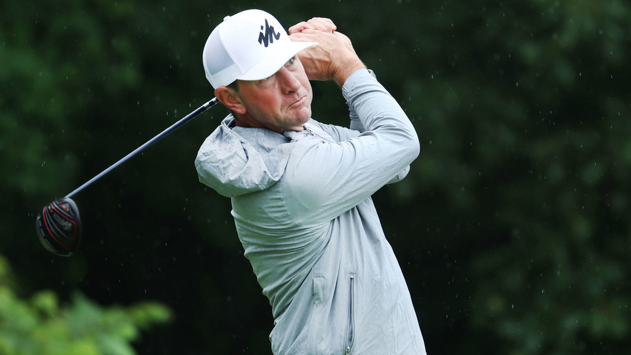 SILVIS, ILLINOIS - JULY 11: Lucas Glover plays his shot from the second tee during the final round of the John Deere Classic at TPC Deere Run on July 11, 2021 in Silvis, Illinois.