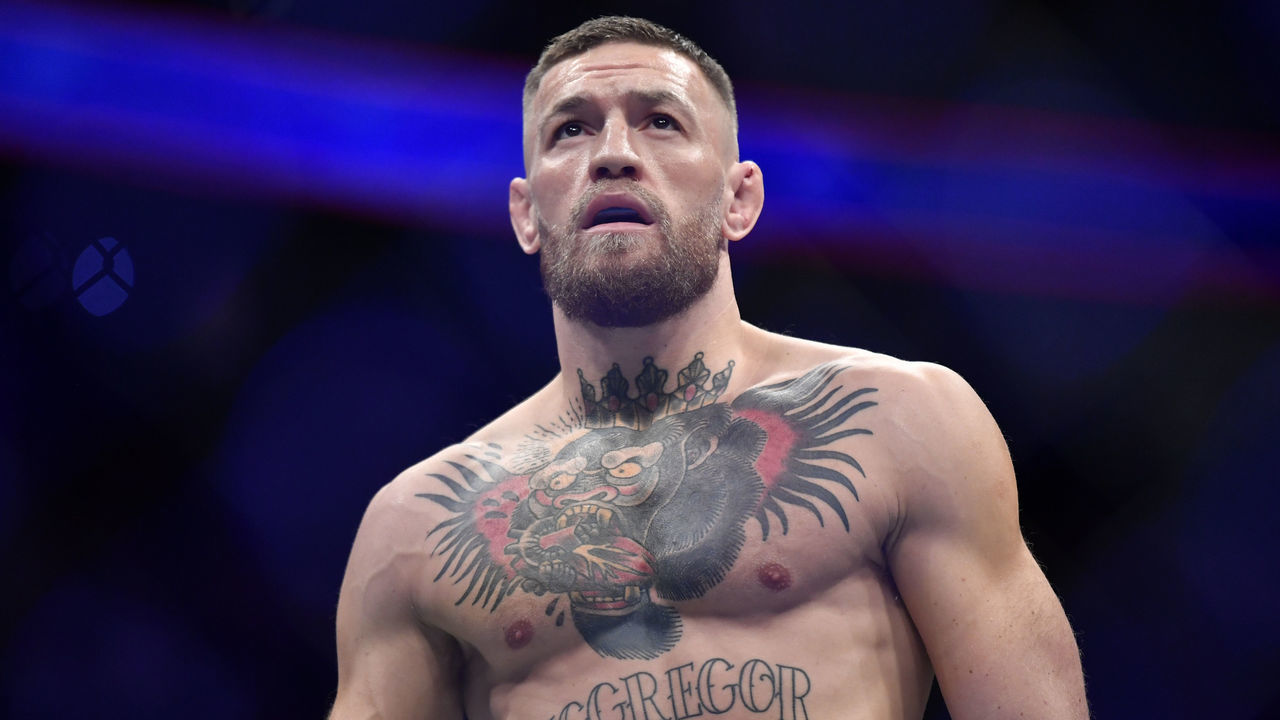 LAS VEGAS, NEVADA - JULY 10: Conor McGregor of Ireland prepares to fight Dustin Poirier during the UFC 264 event at T-Mobile Arena on July 10, 2021 in Las Vegas, Nevada.