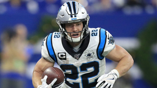 INDIANAPOLIS, INDIANA - DECEMBER 22: Christian McCaffrey #22 of the Carolina Panthers runs with the ball against the Indianapolis Colts at Lucas Oil Stadium on December 22, 2019 in Indianapolis, Indiana.