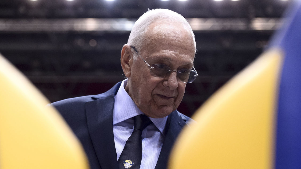 PALAVELA, TURIN, ITALY - 2018/11/21: Larry Brown, head coach of Fiat Torino Auxilium, looks on prior to the EuroCup 7Days basketball match between Fiat Torino Auxilium and Unics Kazan. Unics Kazan won 82-72 over Fiat Torino Auxilium.