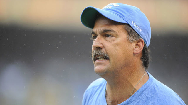 27 September 2009: Tennessee head coach Jeff Fisher during the first half of the New York Jets 24-17 win over the Tennessee Titans at Giants Stadium in East Rutherford, NJ