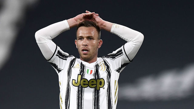 ALLIANZ STADIUM, TURIN, ITALY - 2021/04/21: Arthur Melo of Juventus FC looks dejected during the Serie A football match between Juventus FC and Parma Calcio. Juventus FC won 3-1 over Parma Calcio.