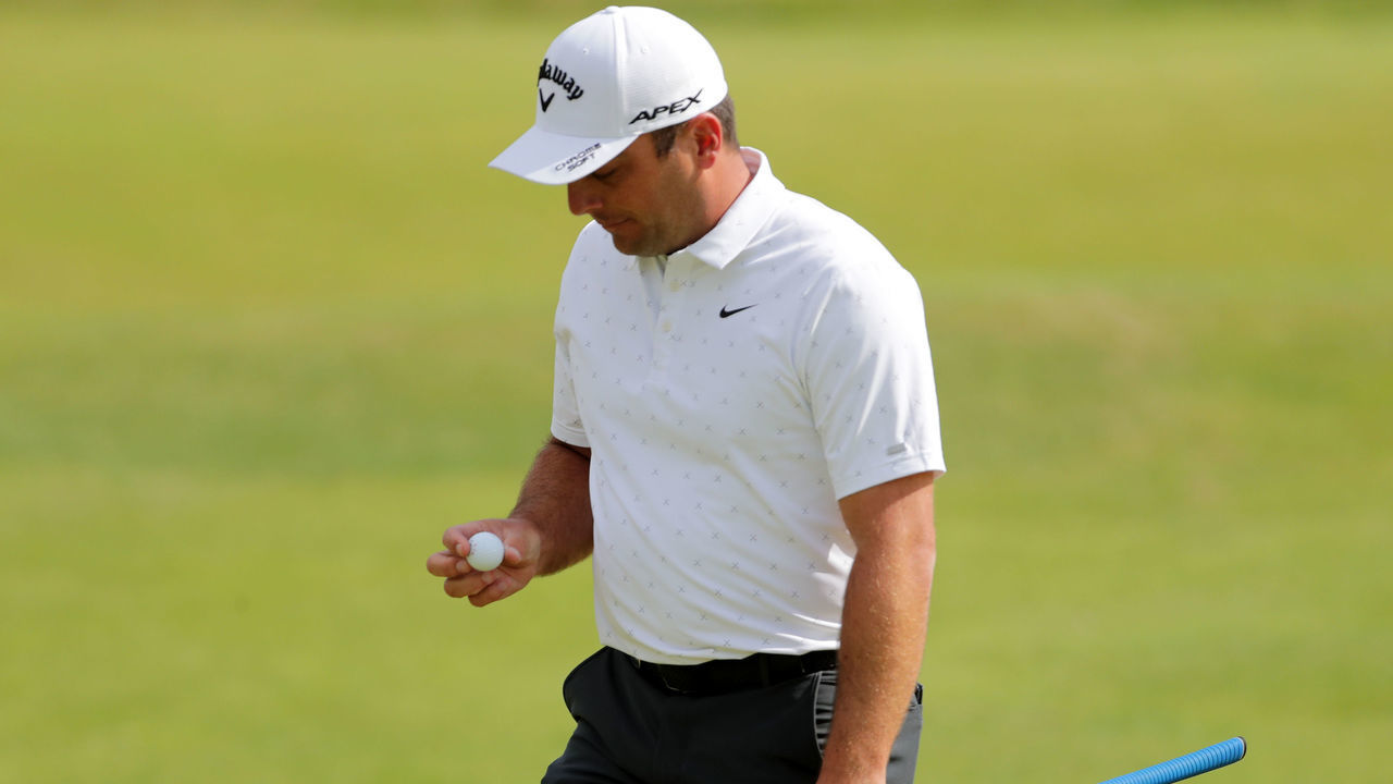 Italy's Francesco Molinari reacts after the sixth hole during day two of The Open at The Royal St George's Golf Club in Sandwich, Kent. Picture date: Friday July 16, 2021.