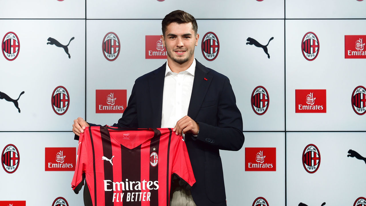 MILAN, ITALY - JULY 18: AC Milan unveil renews contract with Brahim Diaz at Casa Milan on July 18, 2021 in Milan, Italy.