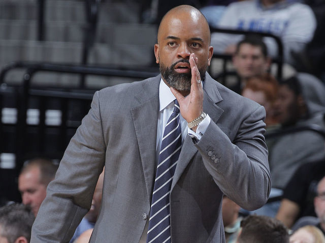 SACRAMENTO, CA - NOVEMBER 20: Assistant coach Wes Unseld Jr. of the Denver Nuggets coachs against the Sacramento Kings on November 20, 2017 at Golden 1 Center in Sacramento, California. NOTE TO USER: User expressly acknowledges and agrees that, by downloading and or using this photograph, User is consenting to the terms and conditions of the Getty Images Agreement. Mandatory Copyright Notice: Copyright 2017 NBAE