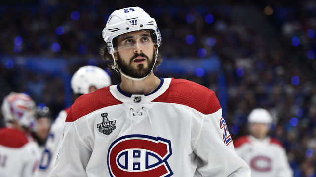 TAMPA, FLORIDA - JULY 07: Phillip Danault #24 of the Montreal Canadiens looks on during the third period of Game Five of the 2021 Stanley Cup Final against the Tampa Bay Lightning at Amalie Arena on July 07, 2021 in Tampa, Florida.