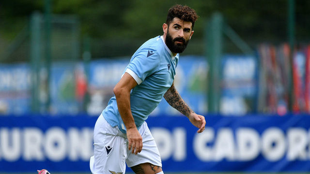 AURONZO DI CADORE, ITALY - JULY 17: Elseid Hysaj of SS Lazio in action during the friendly match SS Lazio v Top 11 Cadore on July 17, 2021 in Auronzo di Cadore, Italy.
