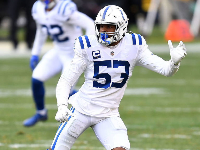 Shaquille Leonard of the Indianapolis Colts after an interception in  News Photo - Getty Images