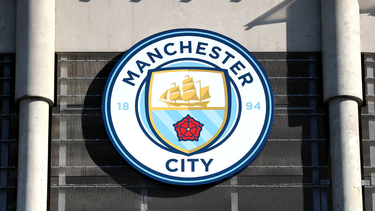 A general view of Manchester City crest Manchester City v Burnley - Premier League - Etihad Stadium 20-10-2018 .