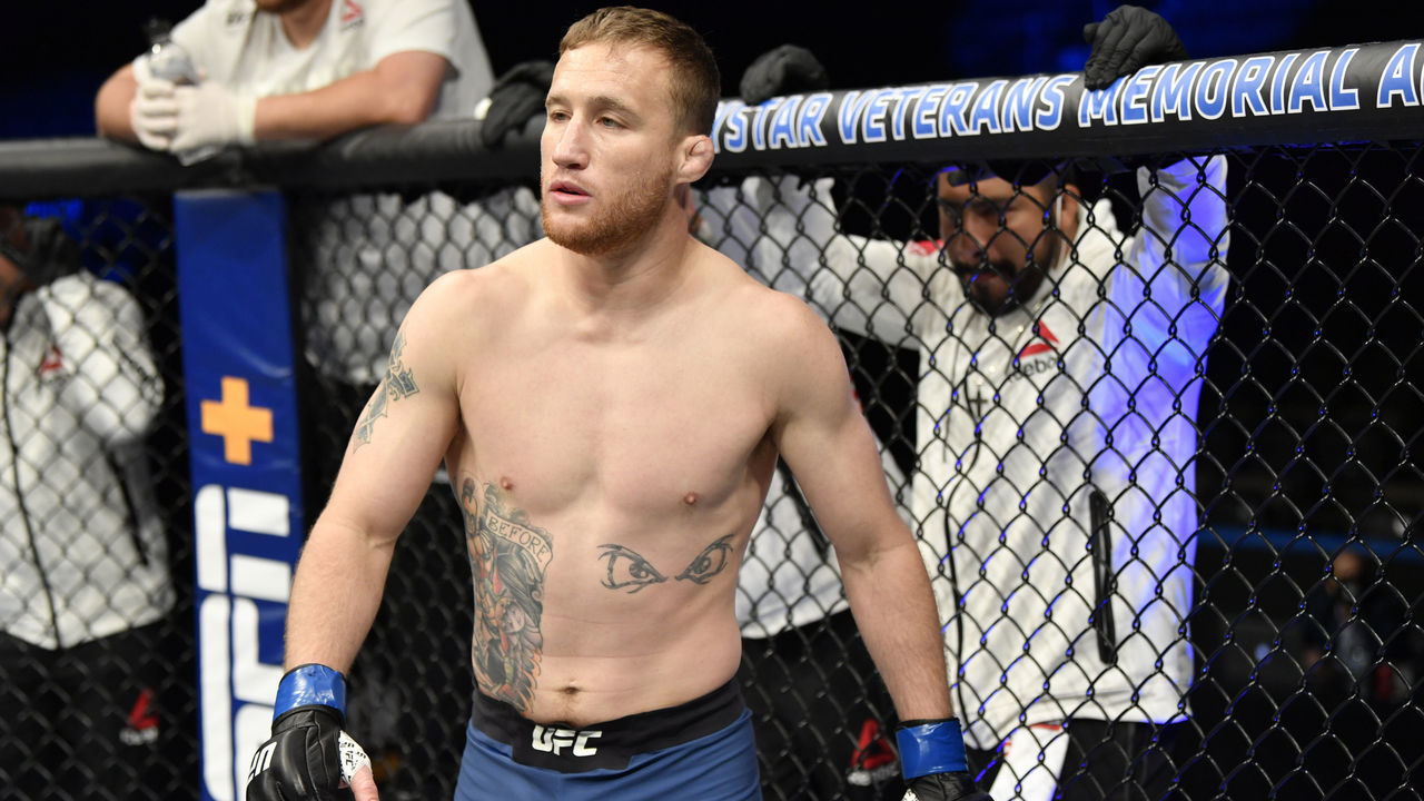 JACKSONVILLE, FLORIDA - MAY 09: Justin Gaethje prepares to fight Tony Ferguson in their UFC interim lightweight championship fight during the UFC 249 event at VyStar Veterans Memorial Arena on May 09, 2020 in Jacksonville, Florida.
