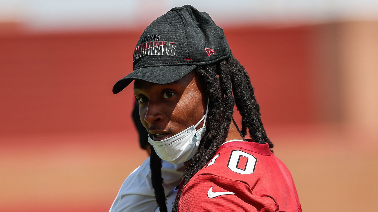 TEMPE, AZ - JUNE 02: Arizona Cardinals wide receiver DeAndre Hopkins (10) looks on during the Arizona Cardinals offseason practice OTAs on June 2, 2021 at Arizona Cardinals Training Facility in Tempe, Arizona.