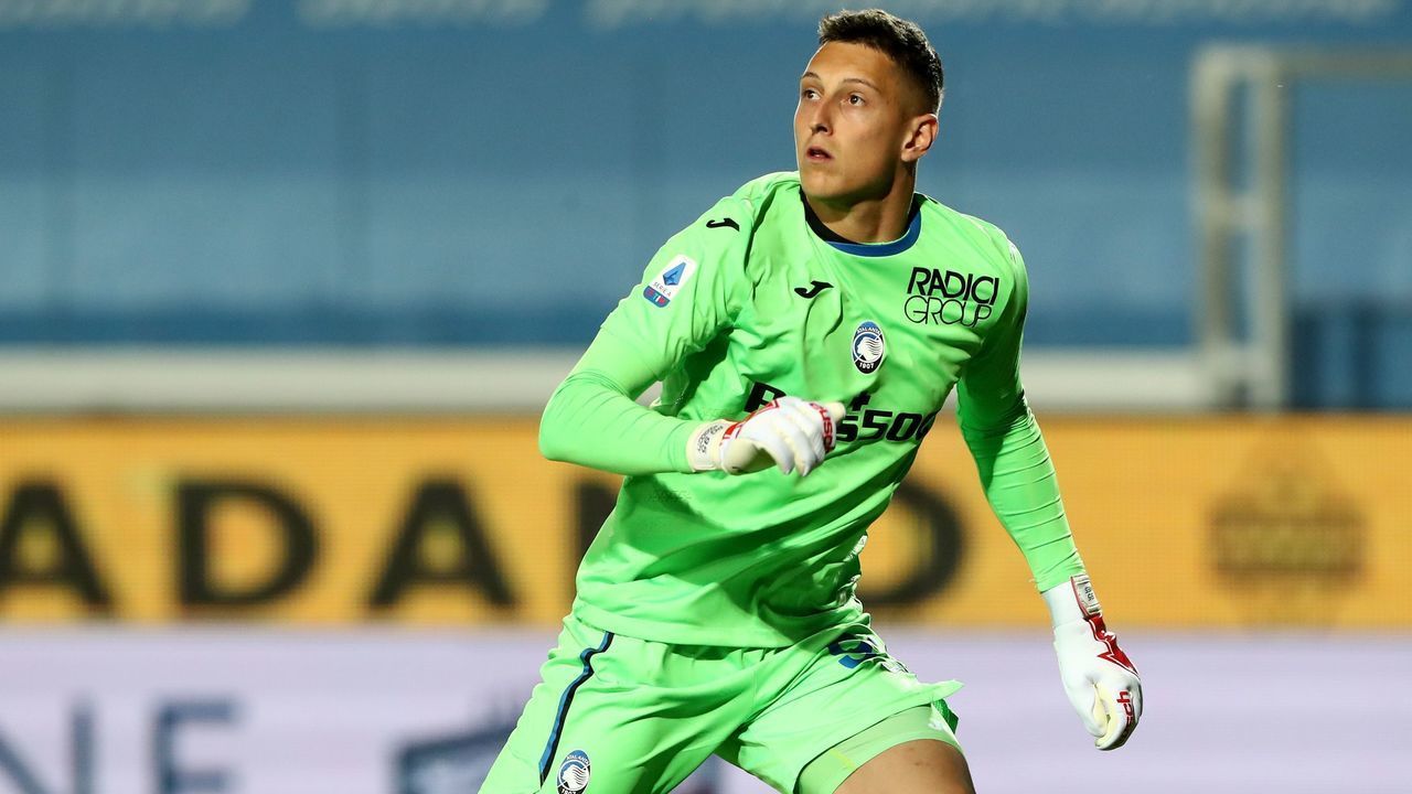 BERGAMO, ITALY - MAY 23: Pierluigi Gollini of Atalanta BC looks on during the Serie A match between Atalanta BC and AC Milan at Gewiss Stadium on May 23, 2021 in Bergamo, Italy. Sporting stadiums around Italy remain under strict restrictions due to the Coronavirus Pandemic as Government social distancing laws prohibit fans inside venues resulting in games being played behind closed doors.