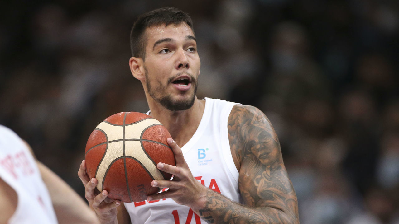 PARIS, FRANCE - JULY 10: Willy Hernangomez of Spain during the Olympic Games' preparation men's basketball match between France and Spain at Accor Arena Bercy on July 10, 2021 in Paris, France.