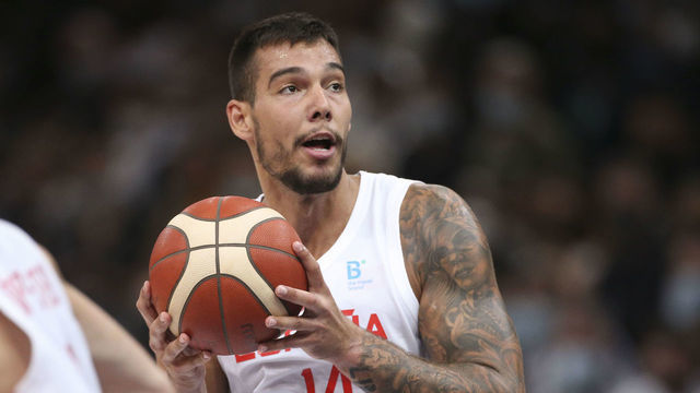 PARIS, FRANCE - JULY 10: Willy Hernangomez of Spain during the Olympic Games' preparation men's basketball match between France and Spain at Accor Arena Bercy on July 10, 2021 in Paris, France.