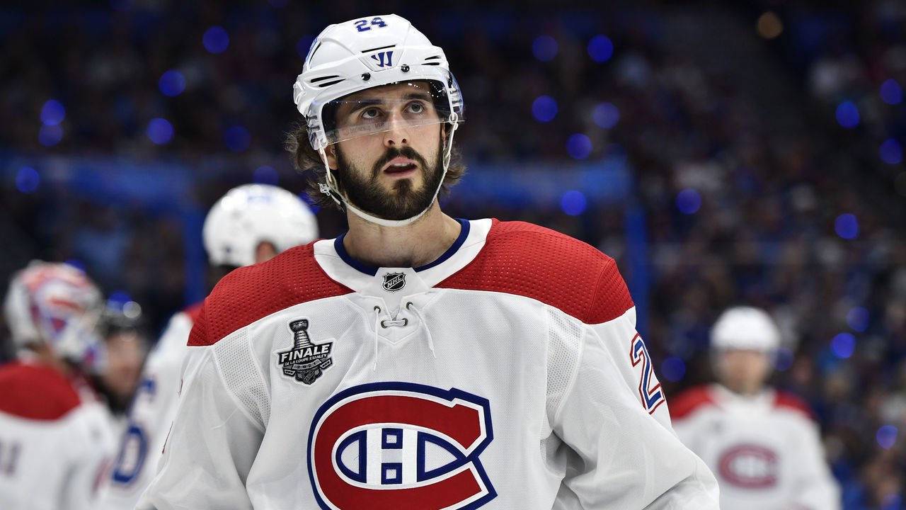 TAMPA, FLORIDA - JULY 07: Phillip Danault #24 of the Montreal Canadiens looks on during the third period of Game Five of the 2021 Stanley Cup Final against the Tampa Bay Lightning at Amalie Arena on July 07, 2021 in Tampa, Florida.