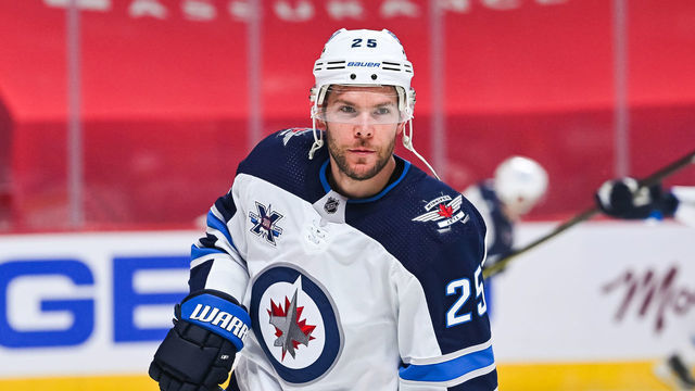MONTREAL, QC - JUNE 06: Look on Winnipeg Jets center Paul Stastny (25) at warm-up before NHL Stanley Cup Playoffs second round game 3 between the Winnipeg Jets versus the Montreal Canadiens on June 06, 2021, at Bell Centre in Montreal, QC