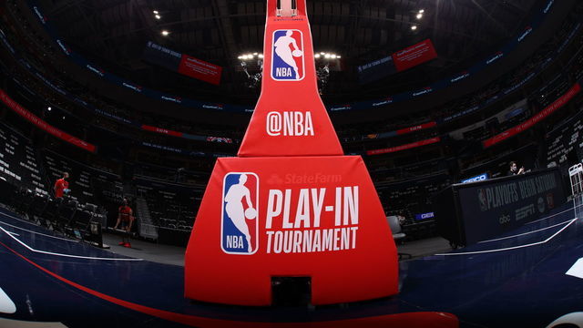 WASHINGTON, DC - MAY 20: A general view of the signage before the game between the Indiana Pacers and the Washington Wizards during the 2021 NBA Play-In Tournament on May 20, 2021 at Capital One Arena in Washington, DC. Mandatory Copyright Notice: Copyright 2021 NBAE
