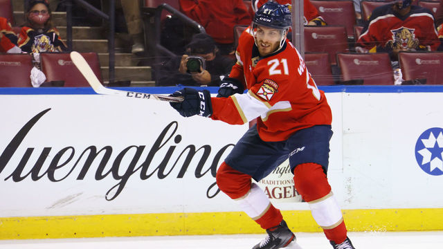 SUNRISE, FLORIDA - MAY 18: Alex Wennberg #21 of the Florida Panthers skates against the Tampa Bay Lightning in Game Two of the First Round of the 2021 Stanley Cup Playoffs at the BB&T Center on May 18, 2021 in Sunrise, Florida.