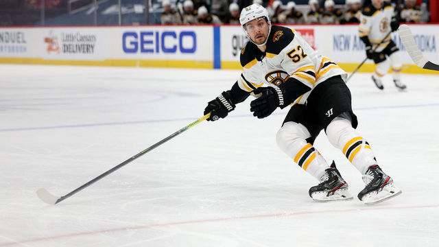 WASHINGTON, DC - MAY 23: Sean Kuraly #52 of the Boston Bruins skates on the ice in the first period against the Washington Capitals during Game Five of the 2021 Stanley Cup Playoffs at Capital One Arena on May 23, 2021 in Washington, DC.