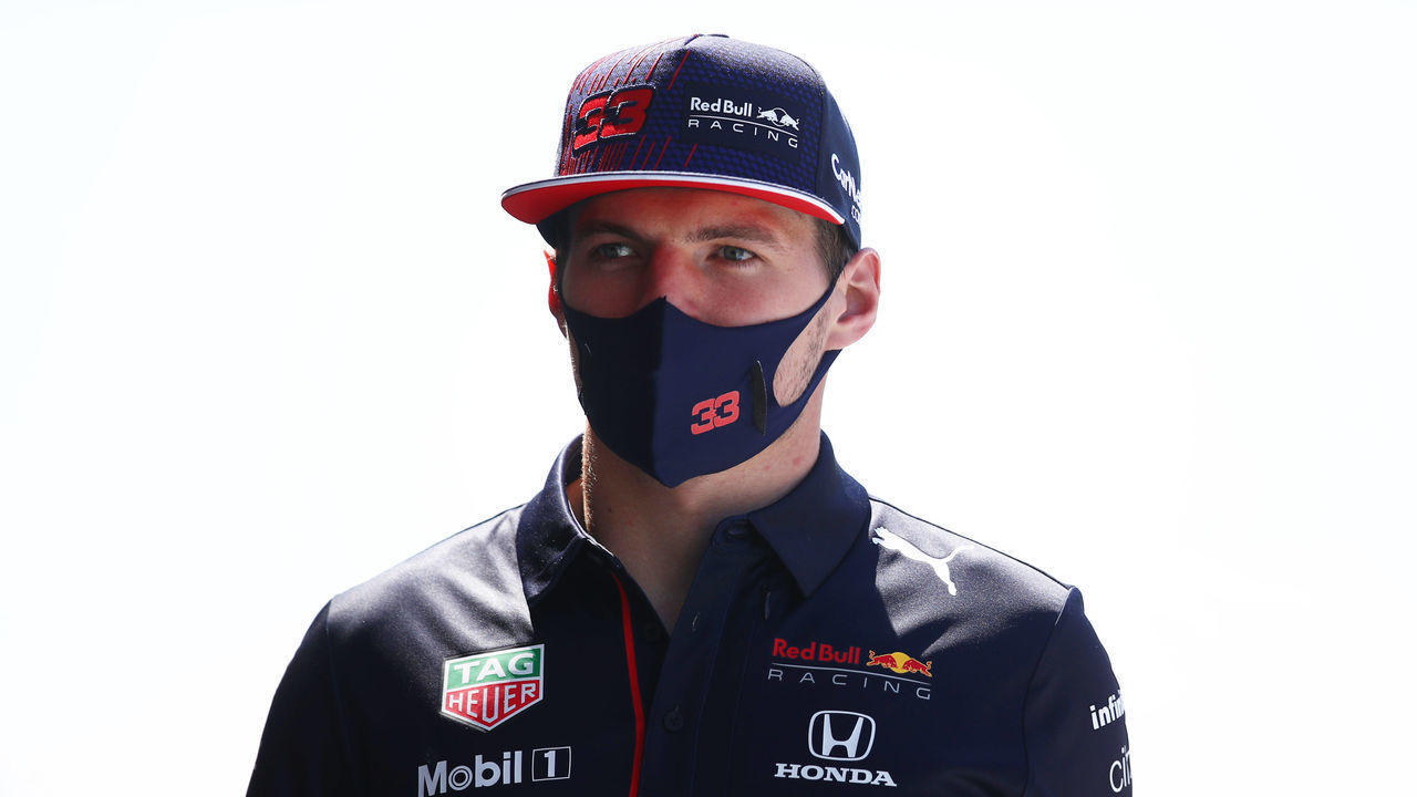 NORTHAMPTON, ENGLAND - JULY 18: Max Verstappen of Netherlands and Red Bull Racing looks on before the F1 Grand Prix of Great Britain at Silverstone on July 18, 2021 in Northampton, England.