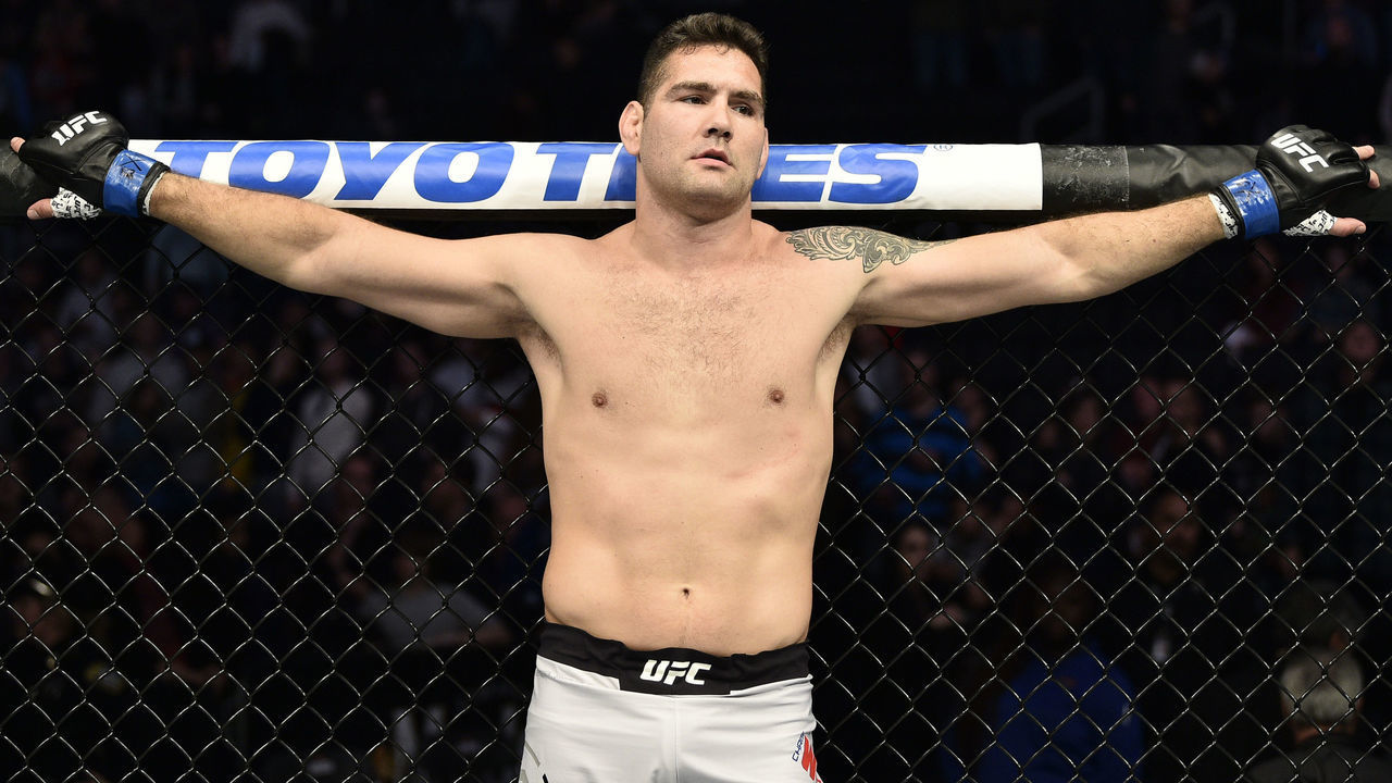 BOSTON, MASSACHUSETTS - OCTOBER 18: Chris Weidman reacts after his TKO loss to Dominick Reyes in their light heavyweight bout during the UFC Fight Night event at TD Garden on October 18, 2019 in Boston, Massachusetts.
