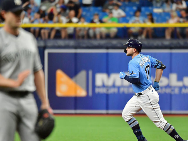 Ji-Man Choi of the Tampa Bay Rays rounds the bases after hitting a News  Photo - Getty Images